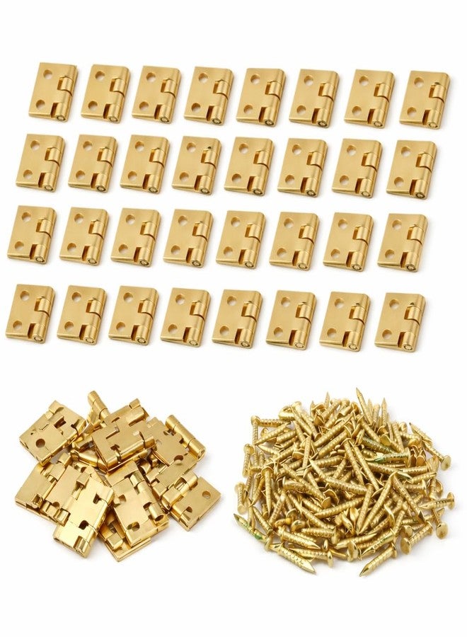 SNOOGG Pack of 15 Mini Brass Hinges 10 X 8 mm with Nails for Craft & DIY Projects, Small Wooden Box Hinges for Jewelry Box, Trinket Box, Dollhouse, Mini Cabinet, Hobby & Handmade Items - Image 1